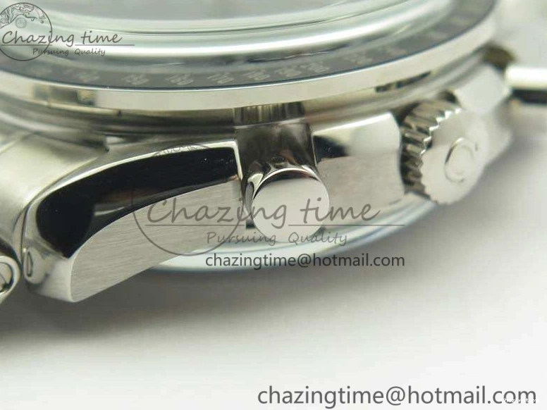 0306 TechFriendly SpeedMaster MoonWatch SS OMF 1:1 Best Edition Black Red Dial On SS Bracelet A9300 V 8092